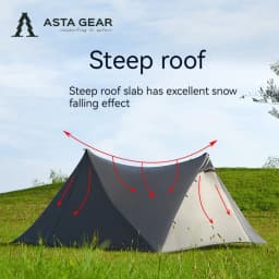 ASTA GEAR Yun Chuan 15D Double‑Sided Silicon‑Coated Nylon Tent, Rodless Double A Pyramid Ultralight Outdoor Tent for Camping Hik