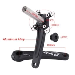 Mountain Bike Crank 170mm With Bottom Bracket 104BCD 34T 36T 38T Bicycle Chainring Aluminum Alloy MTB Crankset