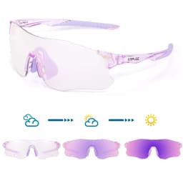 Kapvoe Purple Photochromic Running Sunglasses Outdoor Sports Bike Marathon Cycling Glasses Mountain Bicycle Goggles Eyewear