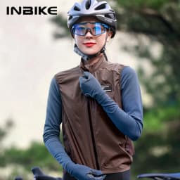 INBIKE Women's Cycling Vest Sleeveless Running Rain Jacket Lightweight MTB Biking Clothing Windbreakers Reflective With Pockets