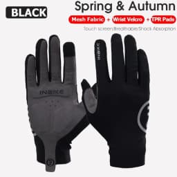 INBIKE 2024 Cycling Gloves Gel Padded for Men Autumn Winter Fleece Road Bike Gloves MTB Full Finger Touchscreen Bike Accessories