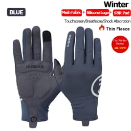 INBIKE 2024 Cycling Gloves Gel Padded for Men Autumn Winter Fleece Road Bike Gloves MTB Full Finger Touchscreen Bike Accessories