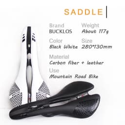 BUCKLOS 280*130mm Bicycle Saddle Lightweight Carbon Bike Seat Cushion 117g Ultralight Mtb Seat Hollow Road Bike Saddle