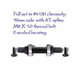 Funsea Crankset BMX Big Cruiser Wheelie Stunt Bike Crank MID Bottom Bracket Kit 145mm Bike Accessories Chromoly Arms Chainring