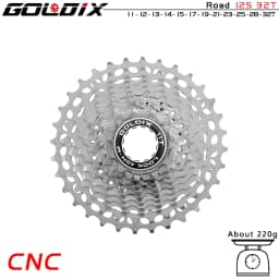 GOLDIX Ultralight Road Cassette 11S/12Speed Bicycle Freewheel 28T/32T/34T36T CNC Hollow Out Flywheel HyperGlide System
