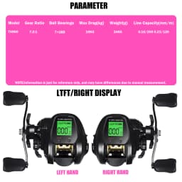 New Big Led Screen Electronic Baitcasting Fishing Reel High Speed 7.2:1 10kg Saltwater Waterproof Cast Drum Wheel Casting
