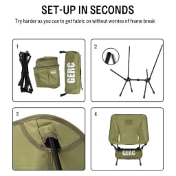 GERC Outdoor Camping Lightweight Cycling Folding Chair Adult Child Seat Portable Storage Moon Tactical Chair