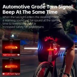 WEST BIKING Smart Alarm Taillight Remote Steering Tail Light IP65 Waterproof Type-C Charging Bike Taillight Alarm Bicycle Light