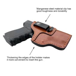 Gun Holsters IWB 9mm Leather Pistol Holsters Fit: Glock 19 17 26 Taurus G2C G3C G3 - Sig Sauer S&W M&P Shield 9mm Right