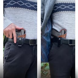 Gun Holsters IWB 9mm Leather Pistol Holsters Fit: Glock 19 17 26 Taurus G2C G3C G3 - Sig Sauer S&W M&P Shield 9mm Right