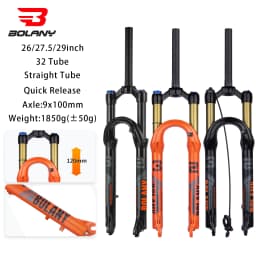 Bolany New Upgraded MTB Front Fork 32mm Bicycle Air Fork 27.5/29 Inch Mountain Bike Air Supension 120mm Travel Magnesium Alloy