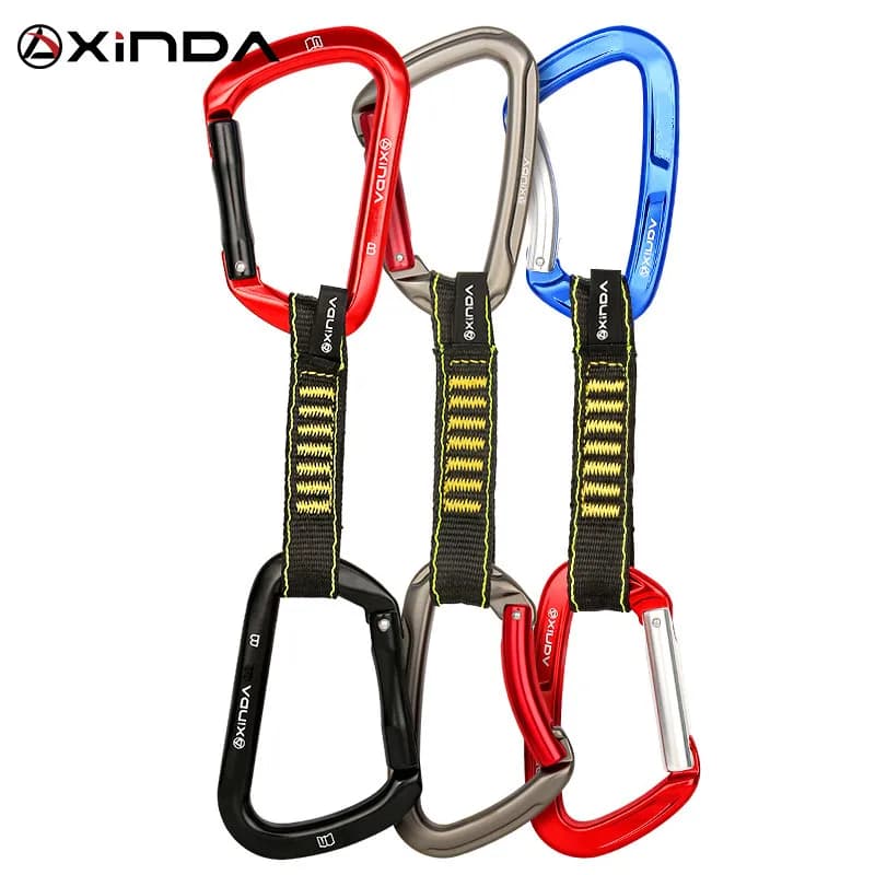 XINDA Rock Climbing Quickdraw Sling Professional Safety Lock Extenders Carabiner Mountaineer Outdoor Protect Kits