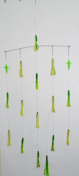 36' Tianium Nickel Alloy Splashbar Outbound Rudder Spreader Bars with 9' Premium Lures (Install Version）