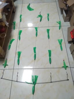 36' Tianium Nickel Alloy Splashbar Outbound Rudder Spreader Bars with 9' Premium Lures (Install Version）