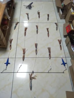 36' Tianium Nickel Alloy Splashbar Outbound Rudder Spreader Bars with 9' Premium Lures (Install Version）