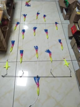 36' Tianium Nickel Alloy Splashbar Outbound Rudder Spreader Bars with 9' Premium Lures (Install Version）