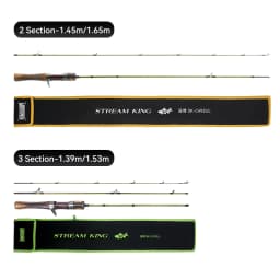Kingdom STREAM KING Ultralight Travel Rod 1.45m 1.65m 1.39m 1.53m 1.82m MF Action UL L Power Spinning Casting Fishing Rods