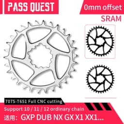 Round Oval 0mm Offset For SRAM Gx XX1 Eagle GXP PASS QUEST Crankset Round MTB Narrow Wide Chainring 28T 30T 32T 34T 36T 38T