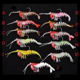 JYJ Soft Shrimp Lures Sea Fishing with Luminous Prawns Soft Bait Perch 7g 12g18g Sea Bass Shrimp bass Bait