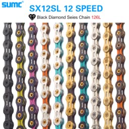 Bicycle Chain SUMC 12Speed Diamond Color Bike Chain MTB Mountain Road Bike UltraLight and Durable 12S Missing Link Chain 12V