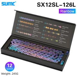 Bicycle Chain SUMC 12Speed Diamond Color Bike Chain MTB Mountain Road Bike UltraLight and Durable 12S Missing Link Chain 12V