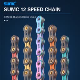 Bicycle Chain SUMC 12Speed Diamond Color Bike Chain MTB Mountain Road Bike UltraLight and Durable 12S Missing Link Chain 12V
