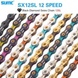 Bicycle Chain SUMC 12Speed Diamond Color Bike Chain MTB Mountain Road Bike UltraLight and Durable 12S Missing Link Chain 12V