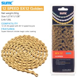 Bicycle Chain SUMC 12Speed Diamond Color Bike Chain MTB Mountain Road Bike UltraLight and Durable 12S Missing Link Chain 12V