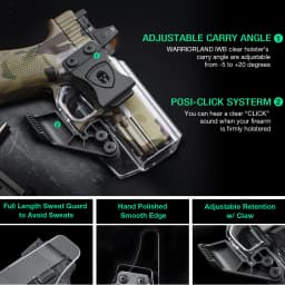 IWB Clear Holsters With Optic Cut&Claw,Only For G17/19 G43 G43X Taurus G2C,Not Fit G43X MOS or With Rail,Right Hand