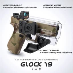 IWB Clear Holsters With Optic Cut&Claw,Only For G17/19 G43 G43X Taurus G2C,Not Fit G43X MOS or With Rail,Right Hand