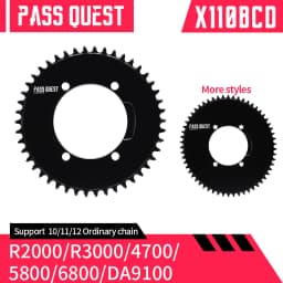 PASS QUEST X110BCD AERO Narrow Wide Chainring for R3000/4700/5800/6800/DA9000 Chainwheel BLACK Gravel Folding Bike Available