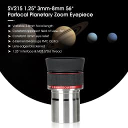 Svbony SV215 Zoom Eyepiece,1.25 Inch 3-8mm,with Parfocal Design,Telescope Accessory for High Power Lunar and Planetary Observing