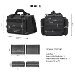 Gun Range Storage Bag Molle System Outdoor Hunting Accessory Nylon Gun Tactical Case Bags Pistol Tool Shoulder Pack Sniper Black