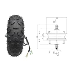 Wheelbarrow Electric Hub Motor High Torque 24V 36V 48V 350W 500W 14.5inch Off-Road Tires