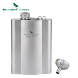 Boundless Voyage Titanium Hip Flask with Funnel 180ml / 240ml Outdoor Ultralight Liquor Flask Bottle for Whiskey Vodka Wine