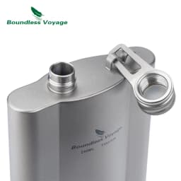 Boundless Voyage Titanium Hip Flask with Funnel 180ml / 240ml Outdoor Ultralight Liquor Flask Bottle for Whiskey Vodka Wine
