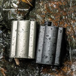 Boundless Voyage Titanium Hip Flask with Funnel 180ml / 240ml Outdoor Ultralight Liquor Flask Bottle for Whiskey Vodka Wine
