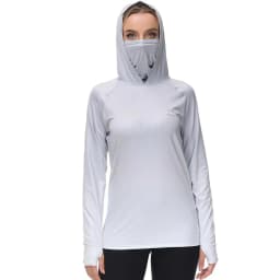 Bassdash FS23W Women's UPF 50+ Fishing Hoodie Shirt With Face Mask Thumb Holes