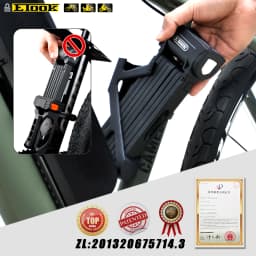 Etook Bicycle Folding Lock Lengthen Anti Theft Heavy Duty Strong Foldable Lock For E Bike Scooter Motorcycle Patented Bracket