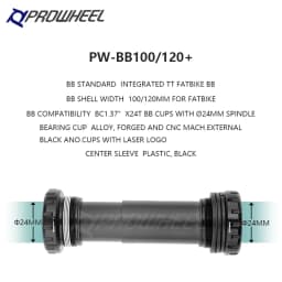 PROWHEEL Snow Bike Crankset Snow Bike Fatbike Crankset 176/192 mm Bottom Bracket Compatible for SRAM
