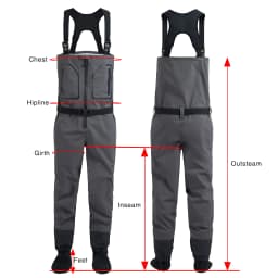 New Men's Fishing Chest High Quality Waders Waterproof Breathable One-piece Pants With Neoprene Socks For Enjoy WM2