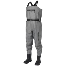Bassdash Men Boot Foot Waders Ultra High Strength Gray Plaid Fishing Hunting Chest Waders Long Trousers With Boots