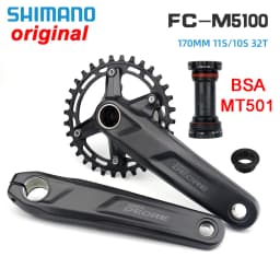 Original SHIMANO DEORE FC M5100 Crankset 1x11 Speed MTB 34/36T Crank WUZEI Chainring BB MT501/MT500/BB52 for Saint MTB Crankset