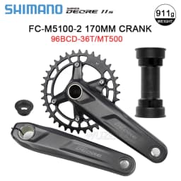 Original SHIMANO DEORE FC M5100 Crankset 1x11 Speed MTB 34/36T Crank WUZEI Chainring BB MT501/MT500/BB52 for Saint MTB Crankset