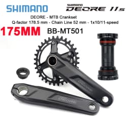 Original SHIMANO DEORE FC M5100 Crankset 1x11 Speed MTB 34/36T Crank WUZEI Chainring BB MT501/MT500/BB52 for Saint MTB Crankset