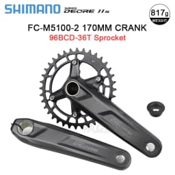 Original SHIMANO DEORE FC M5100 Crankset 1x11 Speed MTB 34/36T Crank WUZEI Chainring BB MT501/MT500/BB52 for Saint MTB Crankset