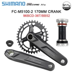 Original SHIMANO DEORE FC M5100 Crankset 1x11 Speed MTB 34/36T Crank WUZEI Chainring BB MT501/MT500/BB52 for Saint MTB Crankset