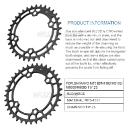 Original SHIMANO DEORE FC M5100 Crankset 1x11 Speed MTB 34/36T Crank WUZEI Chainring BB MT501/MT500/BB52 for Saint MTB Crankset
