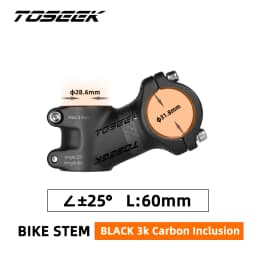 TOSEEK ZF-ONE Carbon Stem 25/35Degree Mountain Bike Stem,31.8mm Handlebar Stems,60/70/80/90/100mm Black and Red Bicycle Parts