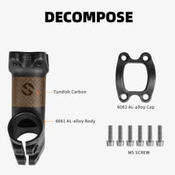 TOSEEK ZF-ONE Carbon Stem 25/35Degree Mountain Bike Stem,31.8mm Handlebar Stems,60/70/80/90/100mm Black and Red Bicycle Parts